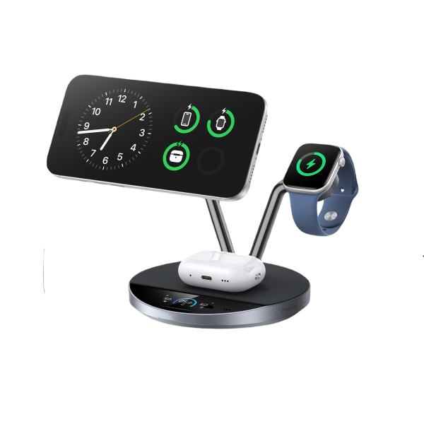 Premium 3-in-1 Magnetic Wireless Charging Station – Smart, Fast & Stylish