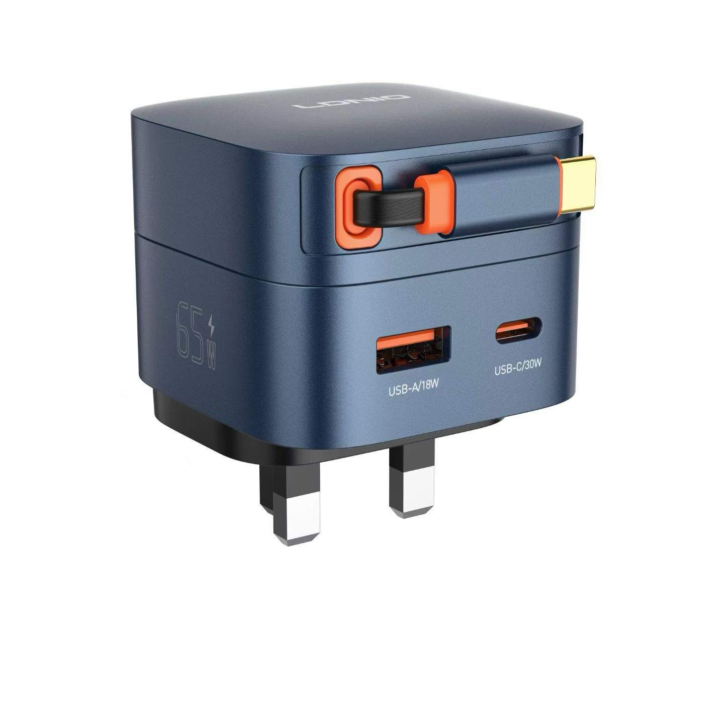 Volt. 65W Ultra-Fast GaN Wall Charger with Integrated USB-C Cable - Image 3